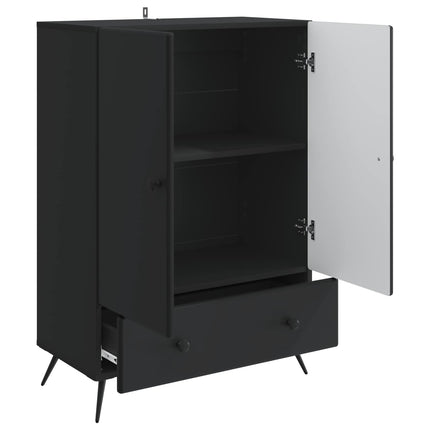 Sideboard med låda Svart 66 x 34,5 x 95 cm Konstruerat trä