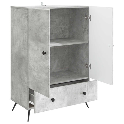 Sideboard med låda Betonggrå 66 x 34,5 x 95 cm Konstruerat trä