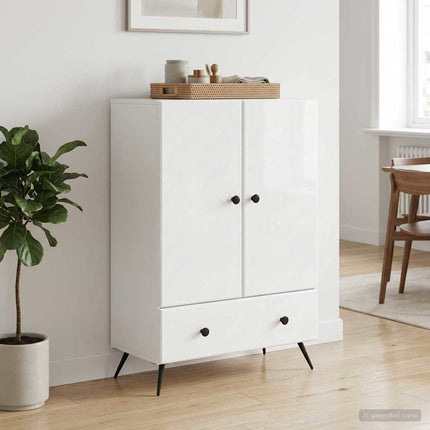 Sideboard Vit högglans 66 x 34,5 x 95 cm Konstruerat trä