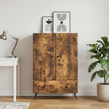 Sideboard med låda Rökt ek 66 x 34,5 x 95 cm Konstruerat trä
