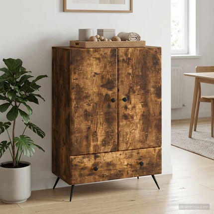 Sideboard med låda Rökt ek 66 x 34,5 x 95 cm Konstruerat trä