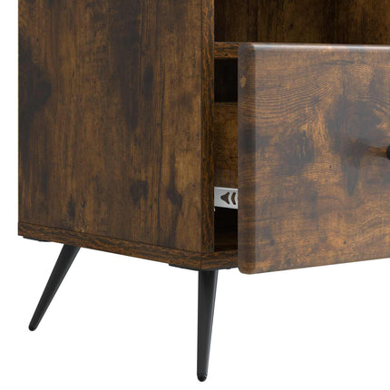 TV-skåp med låda Rökt ek 102 x 34,5 x 50 cm Konstruerat trä