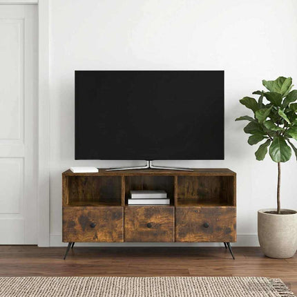TV-skåp med låda Rökt ek 102 x 34,5 x 50 cm Konstruerat trä