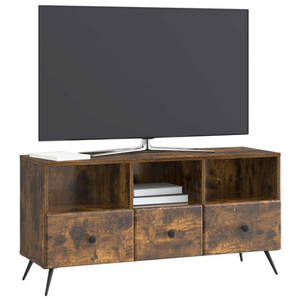 TV-skåp med låda Rökt ek 102 x 34,5 x 50 cm Konstruerat trä