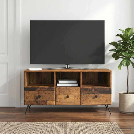 TV-skåp med låda Gammalt trä 102 x 34,5 x 50 cm Konstruerat trä