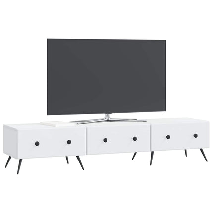 TV-skåp med låda Vit 147 x 34,5 x 30 cm Konstruerat trä