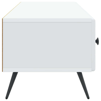 TV-skåp med låda Vit 147 x 34,5 x 30 cm Konstruerat trä