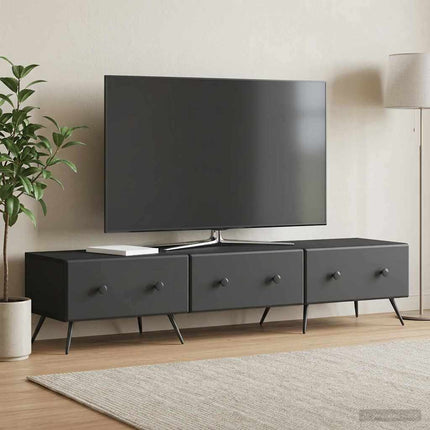 TV-skåp med låda Svart 147 x 34,5 x 30 cm Konstruerat trä