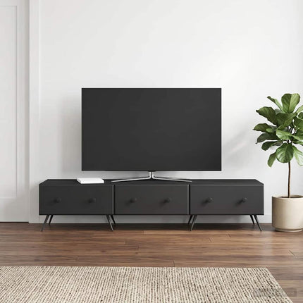 TV-skåp med låda Svart 147 x 34,5 x 30 cm Konstruerat trä