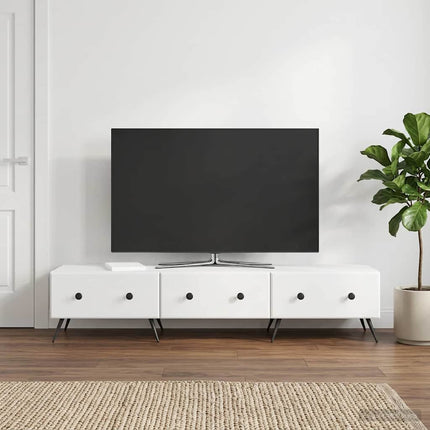 TV-skåp Vit högglans 147 x 34,5 x 30 cm Konstruerat trä