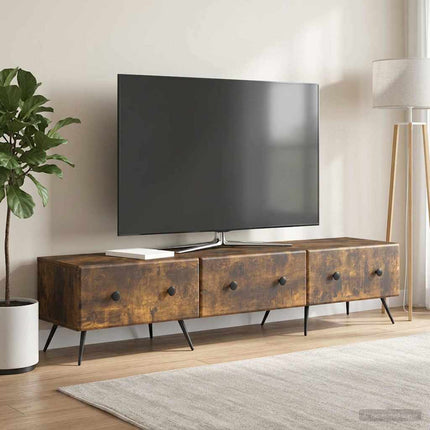 TV-skåp med låda Rökt ek 147 x 34,5 x 30 cm Konstruerat trä