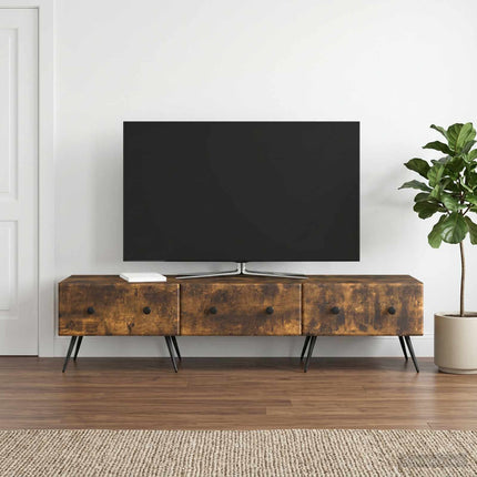 TV-skåp med låda Rökt ek 147 x 34,5 x 30 cm Konstruerat trä
