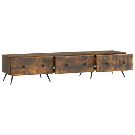 TV-skåp med låda Rökt ek 147 x 34,5 x 30 cm Konstruerat trä
