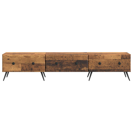 TV-skåp med låda Gammalt trä 147 x 34,5 x 30 cm Konstruerat trä