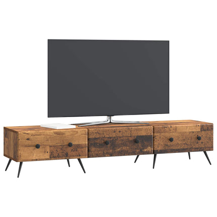 TV-skåp med låda Gammalt trä 147 x 34,5 x 30 cm Konstruerat trä