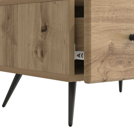 TV-skåp med låda Artisan-ek 147 x 34,5 x 30 cm Konstruerat trä