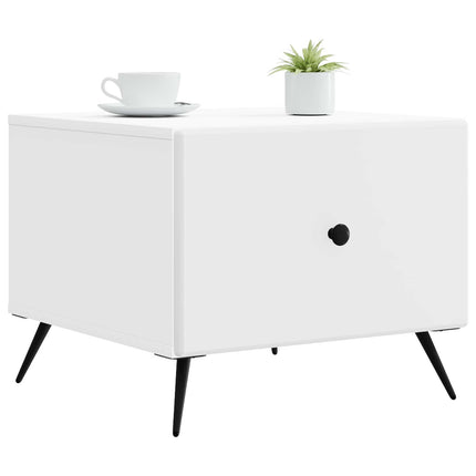 Kaffeebord med låda Vit 49 x 50 x 40 cm Konstruerat trä