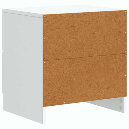 Nattduksbord med låda Vit 43 x 34,5 x 44,5 cm Konstruerat trä