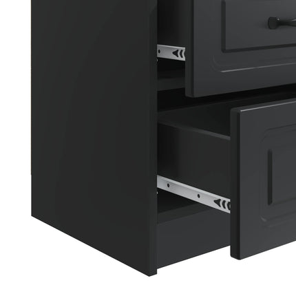 Nattduksbord 2 pcs Svart 43 x 34,5 x 44,5 cm Konstruerat trä