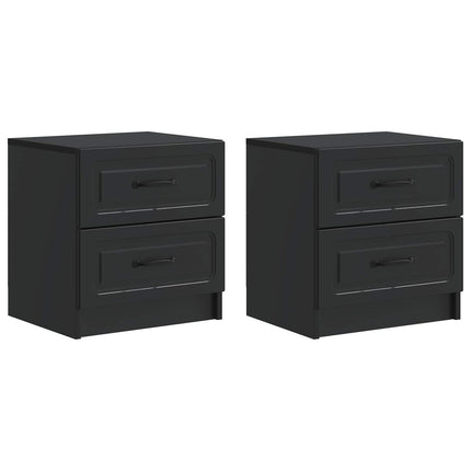 Nattduksbord 2 pcs Svart 43 x 34,5 x 44,5 cm Konstruerat trä