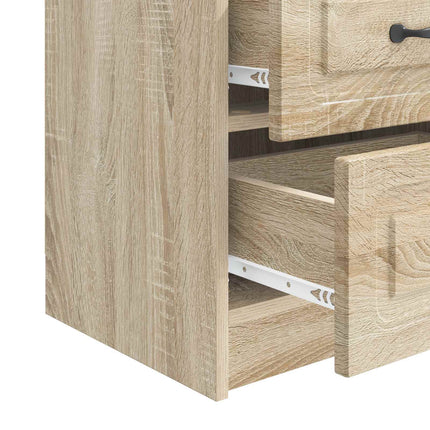 Nattduksbord med låda 2 pcs Sonoma-ek 43 x 34,5 x 44,5 cm