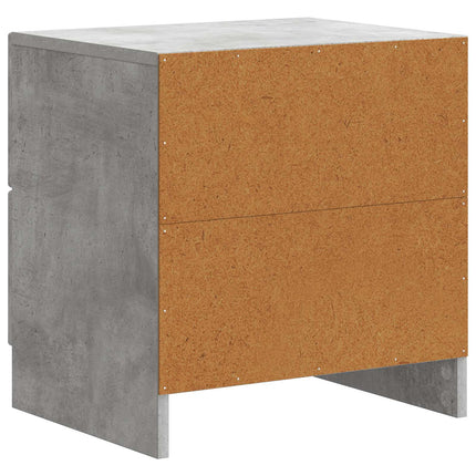 Nattduksbord med låda 2 pcs Betonggrå 43 x 34,5 x 44,5 cm
