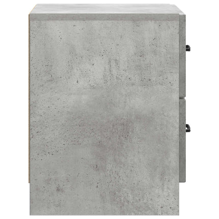 Nattduksbord med låda 2 pcs Betonggrå 43 x 34,5 x 44,5 cm