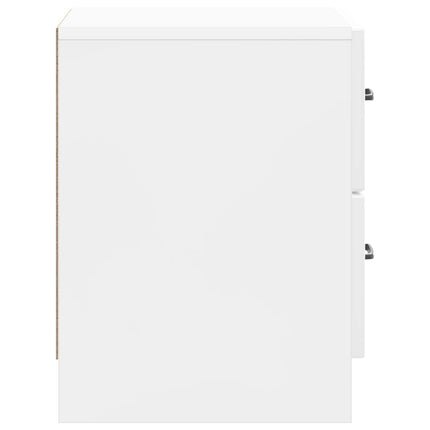 Nattduksbord Vit högglans 43 x 34,5 x 44,5 cm Konstruerat trä