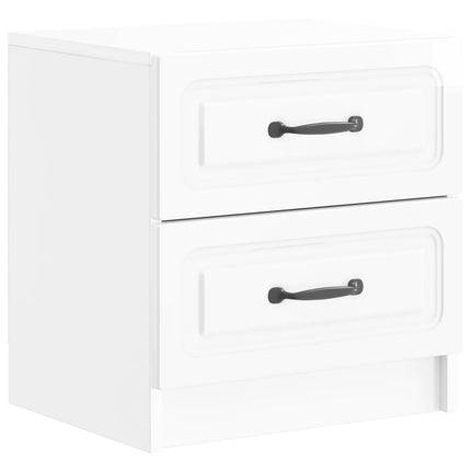 Nattduksbord med låda 2 pcs Vit högglans 43 x 34,5 x 44,5 cm
