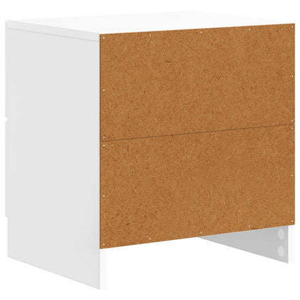 Nattduksbord 2 st Vit högglans 43 x 34,5 x 44,5 cm
