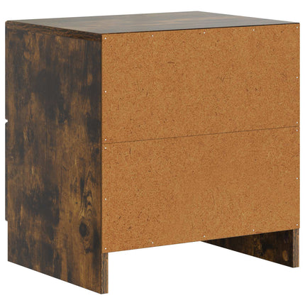 Nattduksbord 2 pcs Rökt ek 43 x 34,5 x 44,5 cm Konstruerat trä