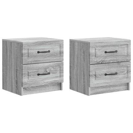 Nattduksbord med låda 2 pcs Grå sonoma-ek 43 x 34,5 x 44,5 cm