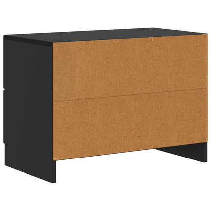 Nattduksbord med låda Svart 62 x 34,5 x 44,5 cm Konstruerat trä