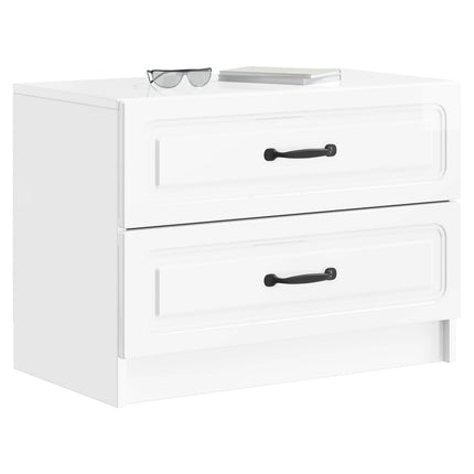 Nattduksbord Vit högglans 62 x 34,5 x 44,5 cm Konstruerat trä