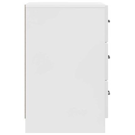 Nattduksbord Vit högglans 43 x 41 x 63,5 cm Konstruerat trä