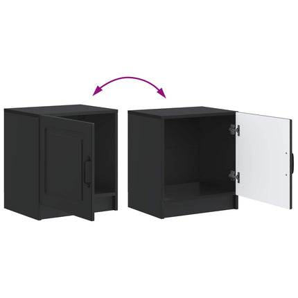 Nattduksbord 2 pcs Svart 43 x 34,5 x 47 cm Konstruerat trä