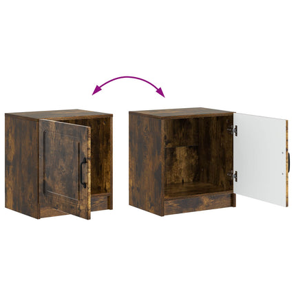 Nattduksbord 2 pcs Rökt ek 43 x 34,5 x 47 cm Konstruerat trä