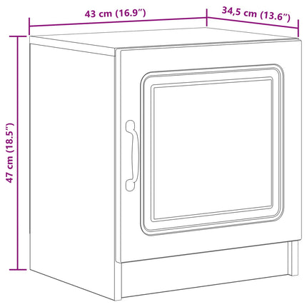 Nattduksbord 2 pcs Gammalt trä 43 x 34,5 x 47 cm