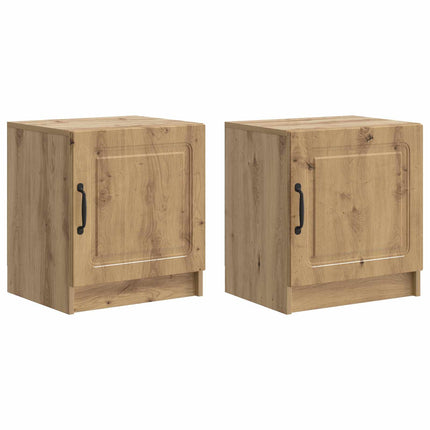 Nattduksbord 2 pcs Artisan-ek 43 x 34,5 x 47 cm Konstruerat trä