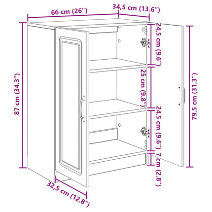 Sideboard Vit 66 x 34,5 x 87 cm Konstruerat trä