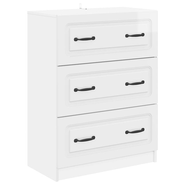 Lådans skåp 66 x 34,5 x 87 cm Konstruerat trä Vit högglans