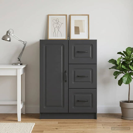 Sideboard med låda Svart 66 x 34,5 x 87 cm Konstruerat trä