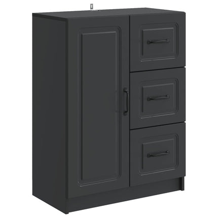 Sideboard med låda Svart 66 x 34,5 x 87 cm Konstruerat trä
