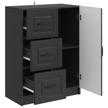 Sideboard med låda Svart 66 x 34,5 x 87 cm Konstruerat trä