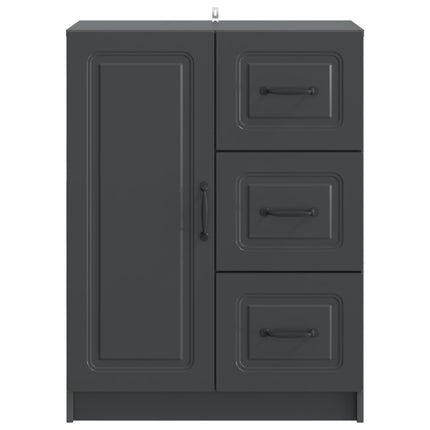 Sideboard med låda Svart 66 x 34,5 x 87 cm Konstruerat trä