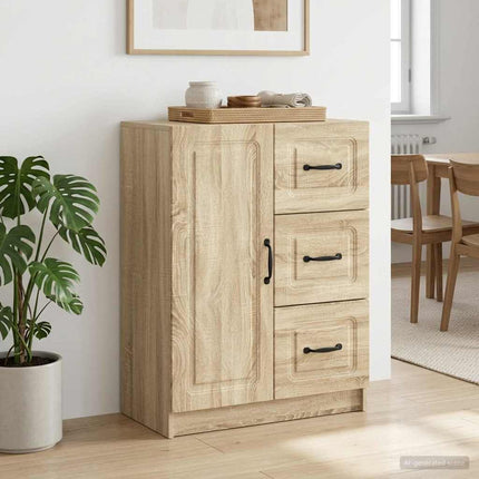 Sideboard med låda Sonoma-ek 66 x 34,5 x 87 cm Konstruerat trä