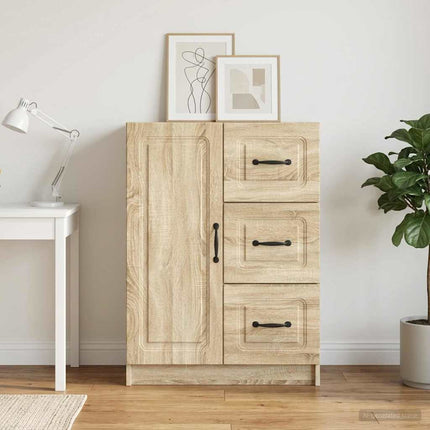 Sideboard med låda Sonoma-ek 66 x 34,5 x 87 cm Konstruerat trä