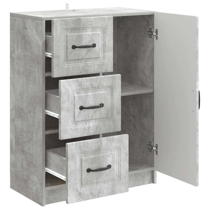 Sideboard med låda Betonggrå 66 x 34,5 x 87 cm Konstruerat trä