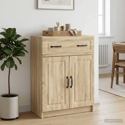 Sideboard med låda Sonoma-ek 66 x 34,5 x 87 cm Konstruerat trä