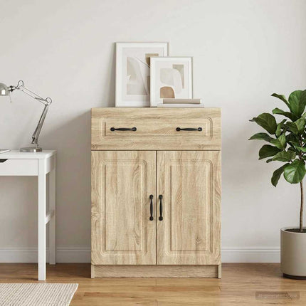 Sideboard med låda Sonoma-ek 66 x 34,5 x 87 cm Konstruerat trä